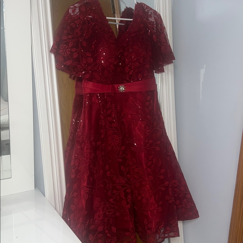 Elegant Red Lace Dress